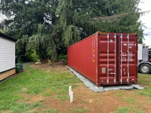 Shipping Container Foundation - Level check